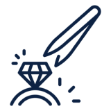 Blue diamond shaping symbol