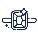 Blue gemstone line art