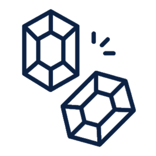 Two outlined gems illustration