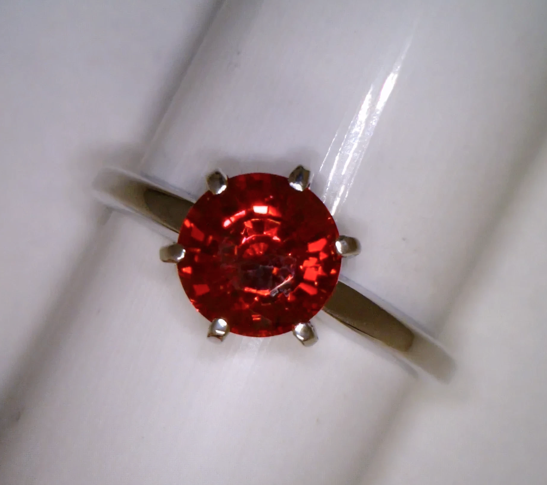 Elegant red stone engagement ring